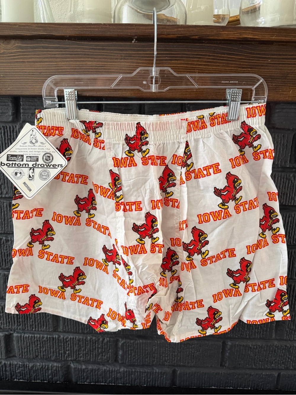 Vintage 90s Iowa State Cyclones Logo Boxer Shorts NEVER WORN - Picture 2 of 7